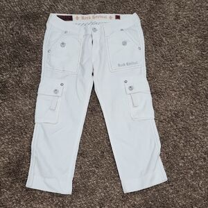Rock Revival Women's White Cargo Capri